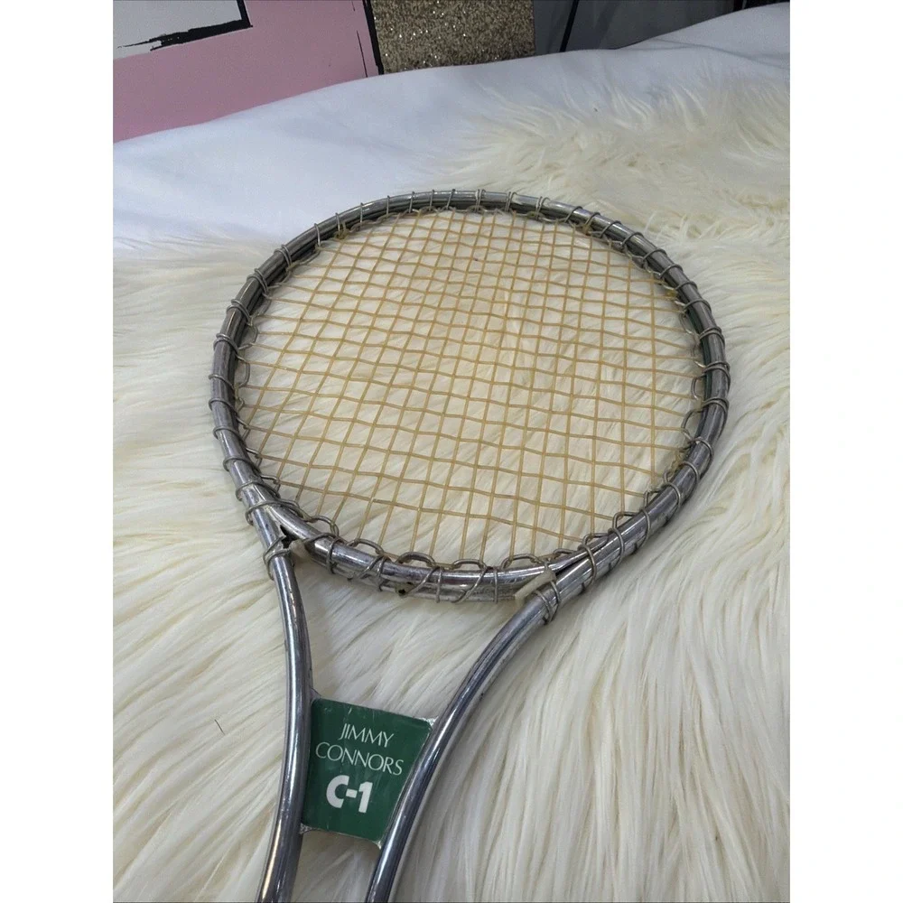 Vintage Wilson‎ Jimmy Connors C-1 Steel Tennis Racket - Made in USA Steel Shined